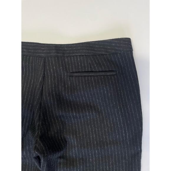Y2K Sisley Black Pin Stripe Wool Bell Bottom Low Rise Pants Women Size 42 / 8 US - Picture 4 of 11